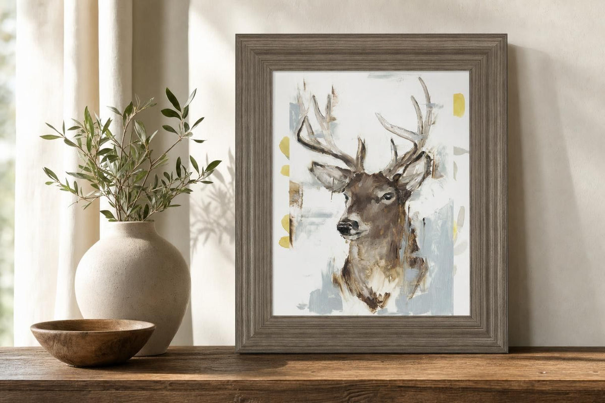 22x26 Modern Deer Mount II By Ethan Harper - Beige