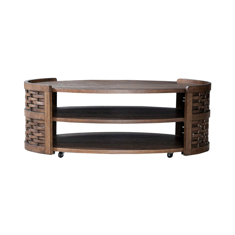 Warren Park - Oval Cocktail Table - Coffee Brown