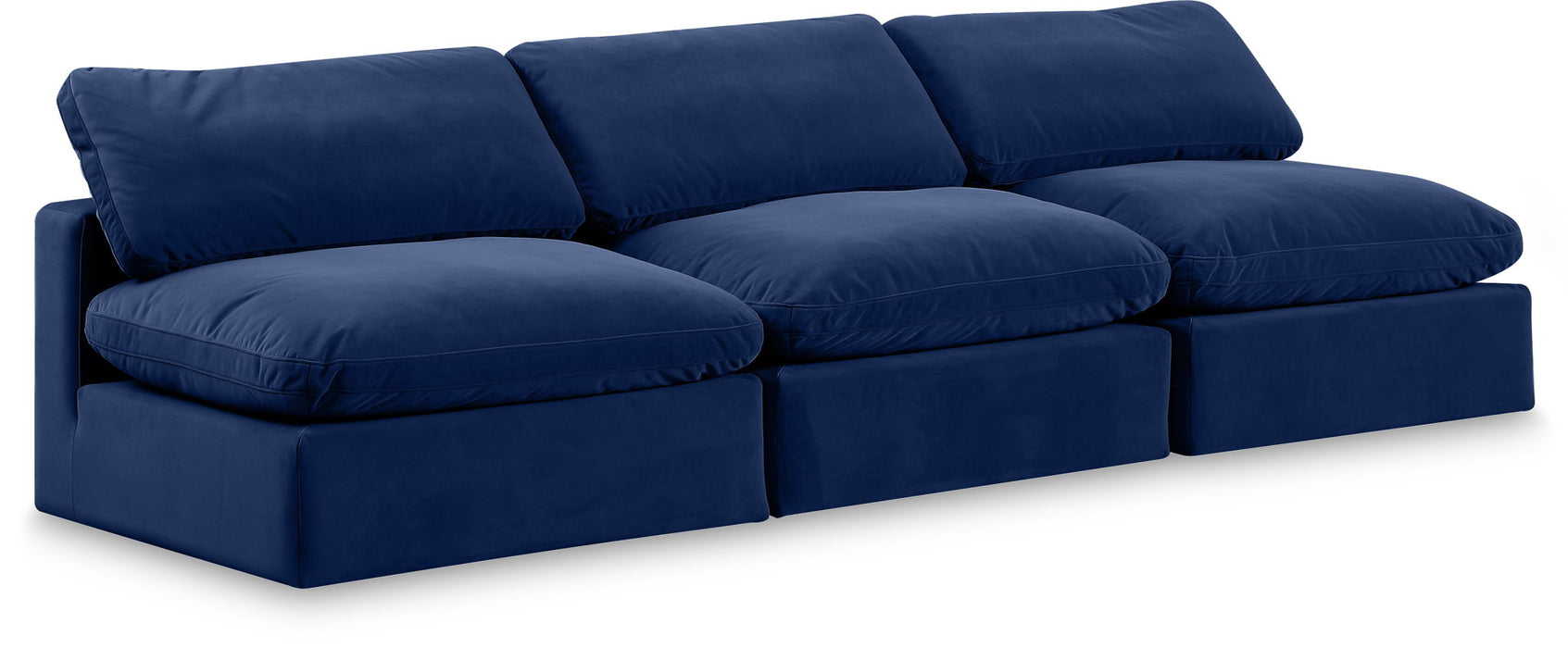 Comfy - Velvet Modular Armless Sofa 3 Seats