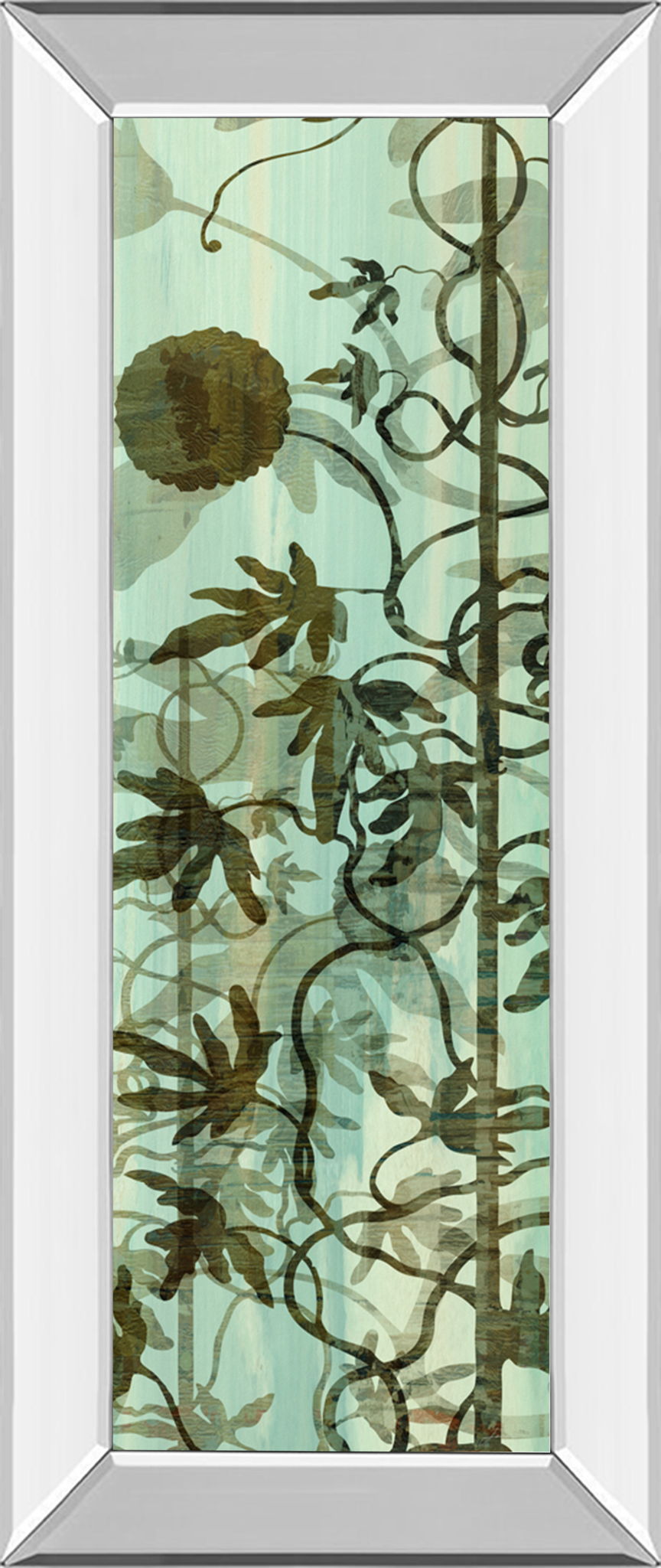 Climbers IV By James Burghardt - Mirror Framed Print Wall Art - Green