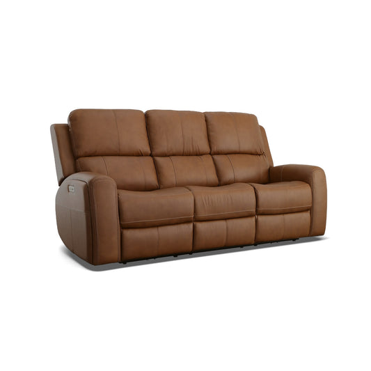 Flexsteel Linden Power Reclining Sofa with Power Headrests & Lumbar