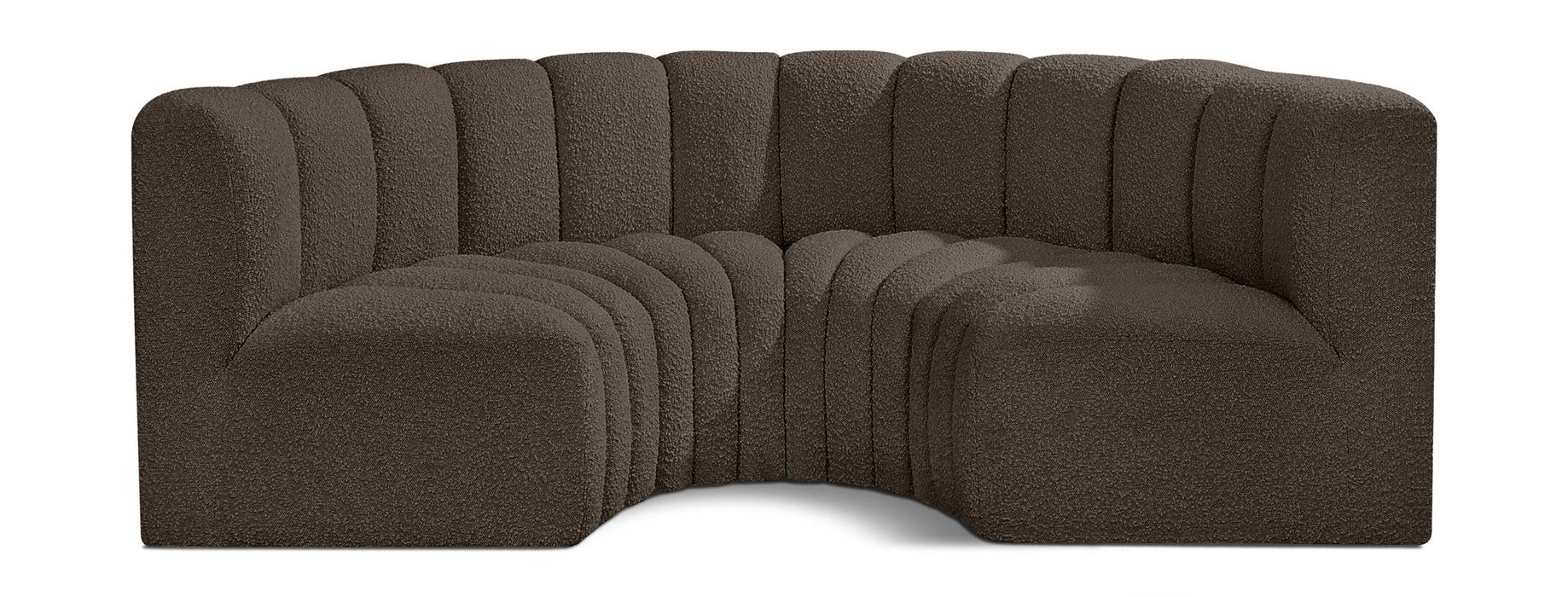 Arc - Boucle Fabric 4 Piece U-Shaped Modular Sofa