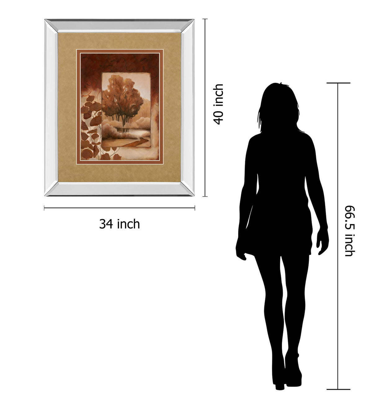 Mirrored Frame Fall Vignette I By Carol Robinson - Light Brown