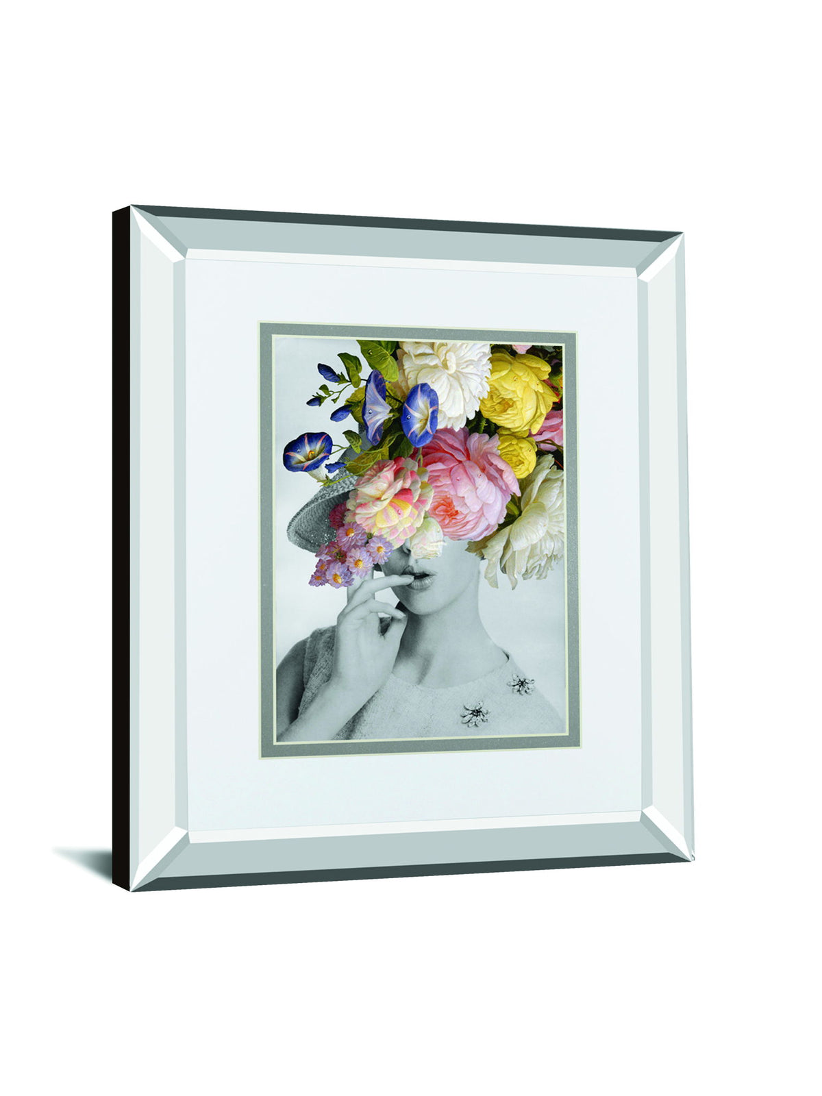 Garden Party I By Wild Apple Portfolio Mirrored Frame - Silver