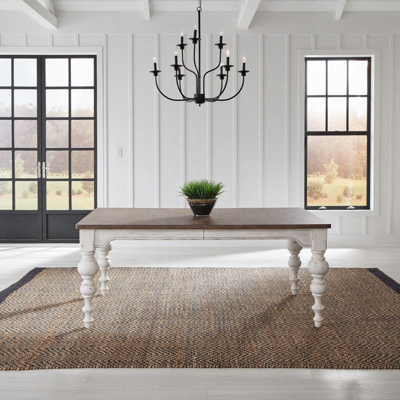 River Place - Rectangular Leg Table - Riverstone White & Tobacco