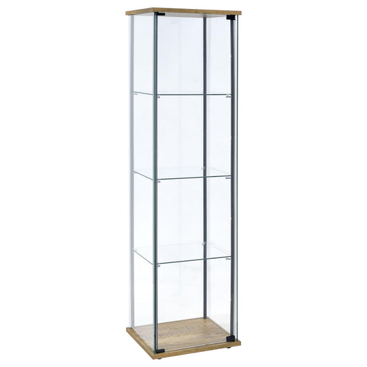 Bellatrix 3-shelf Clear Glass Curio Cabinet Mango