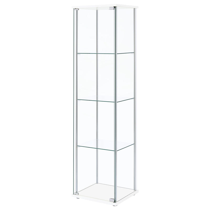 Bellatrix 3-shelf Clear Glass Curio Cabinet White