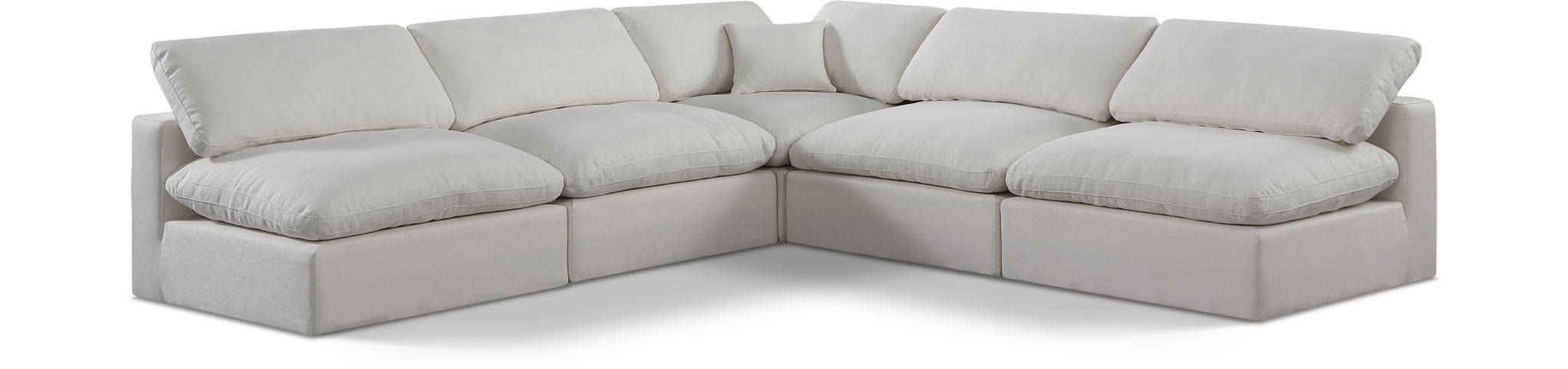 Comfy - 5 Piece Linen Modular Corner Armless Sectional
