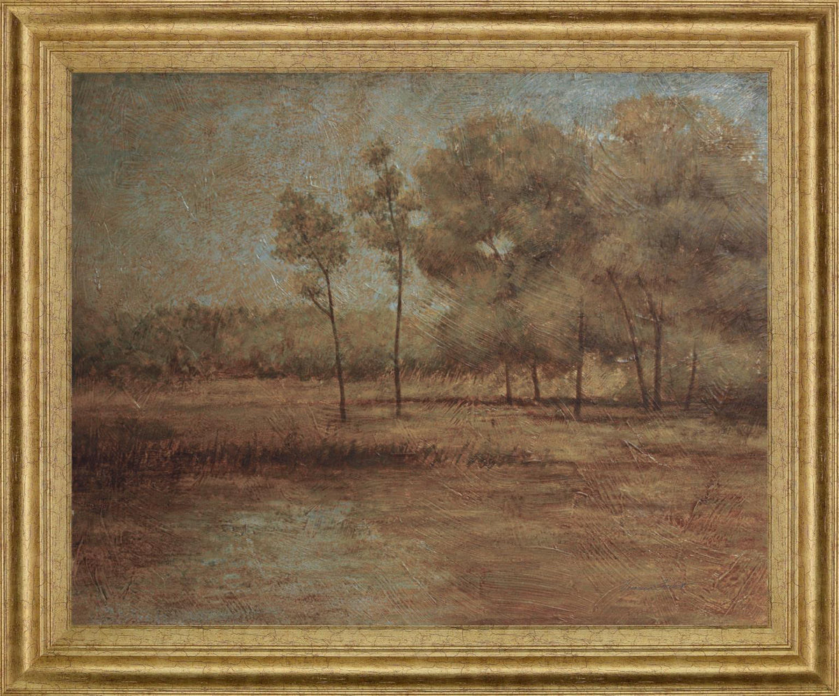 Amber Grove Stillness - 28" x 34" Framed Wall Art - Dark Brown