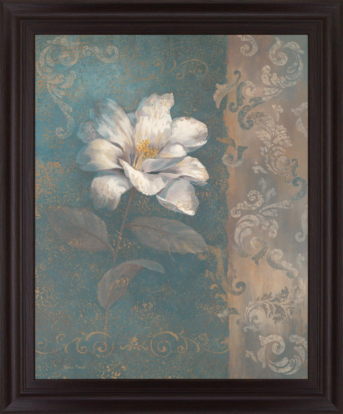 Opaline Majesty - 28" x 34" Framed Wall Art - Blue