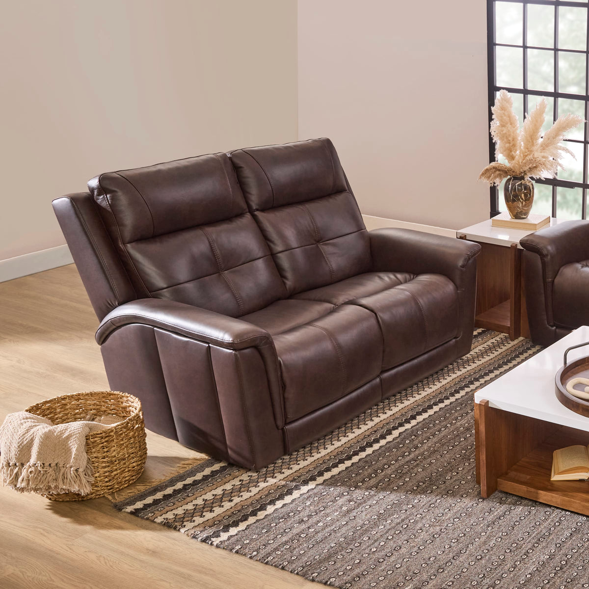 Flexsteel Ranger Power Reclining Loveseat with Power Headrest, Lumbar, Heat & Massage