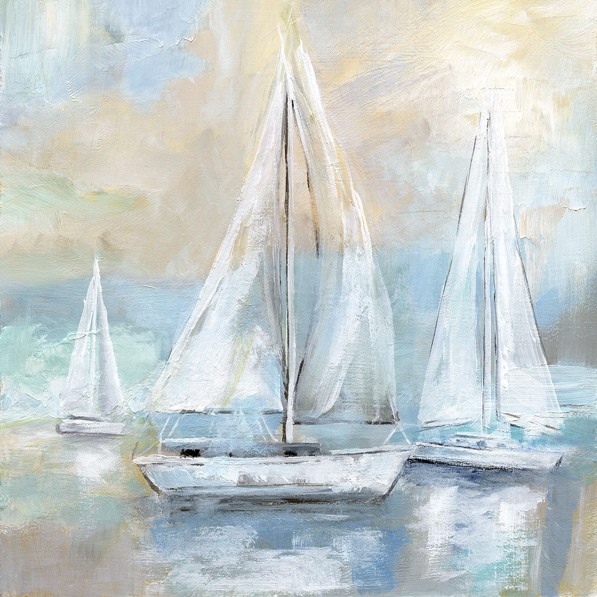 Framed - Sail Away By Nan - Light Blue