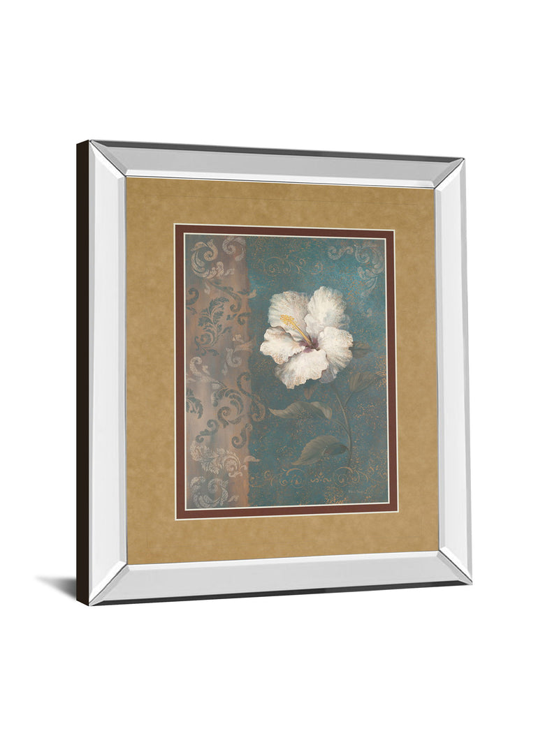 Floral Trans Il By Vivian Flasch - Mirror Framed Print Wall Art - Light Brown