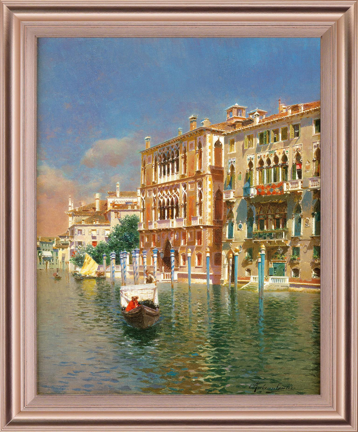 Serenade Reflections - 28" x 34" Framed Wall Art - Light Blue