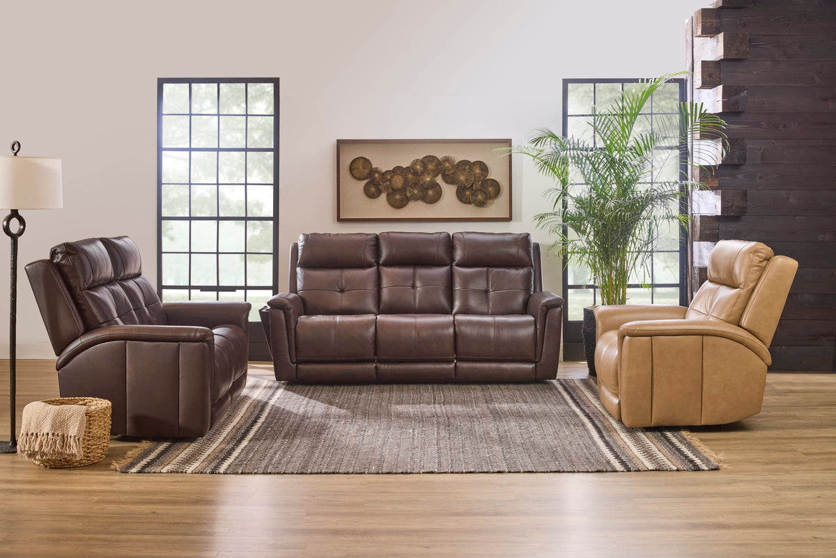 Flexsteel Ranger Power Reclining Sofa with Console, Power Headrest, Lumbar, Heat & Massage