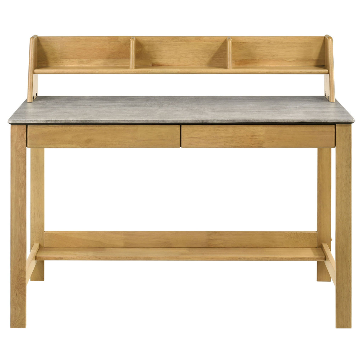 Besler 47-inch SmartTop Writing Desk with Shelf Cement and Natural