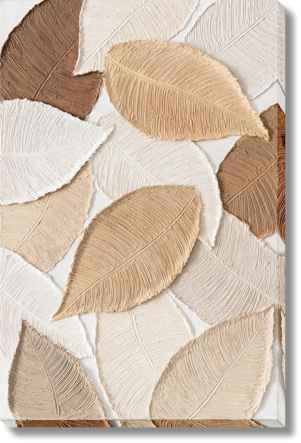 Textured Autumn Whimsy - 32" x 47" Framed Wall Art - Beige