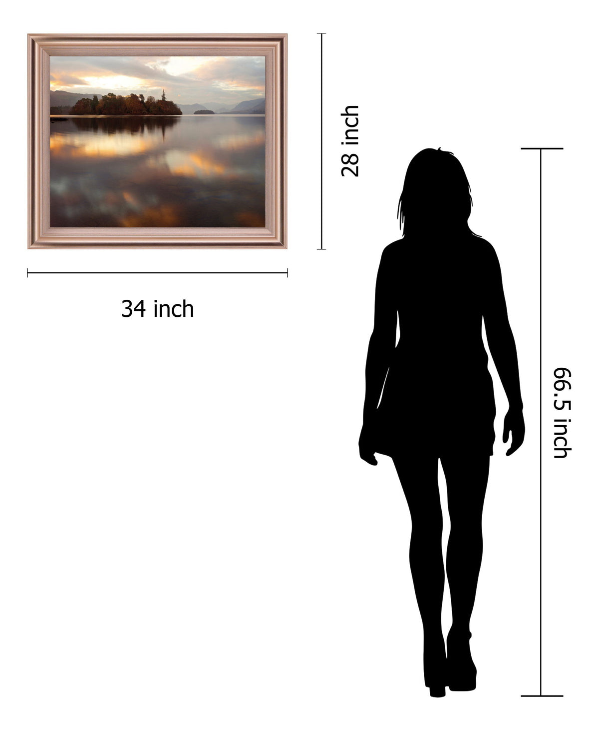 Misty Isle Sunrise - 28" x 34" Framed Wall Art - Light Brown