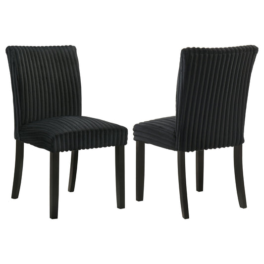 Dermott Upholstered Parson Dining Side Chair Black (Set of 2)