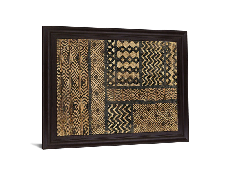 Geometric Fusion - 28" x 34" Framed Wall Art - Light Brown