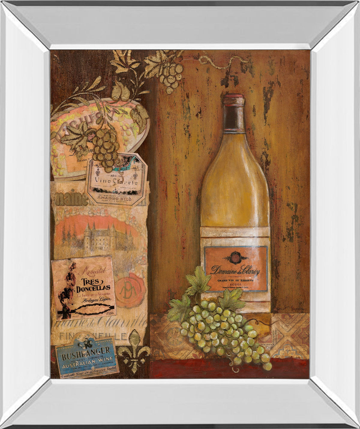 Vintage By Tava Studio - Mirror Framed Print Wall Art - Light Brown / Beige