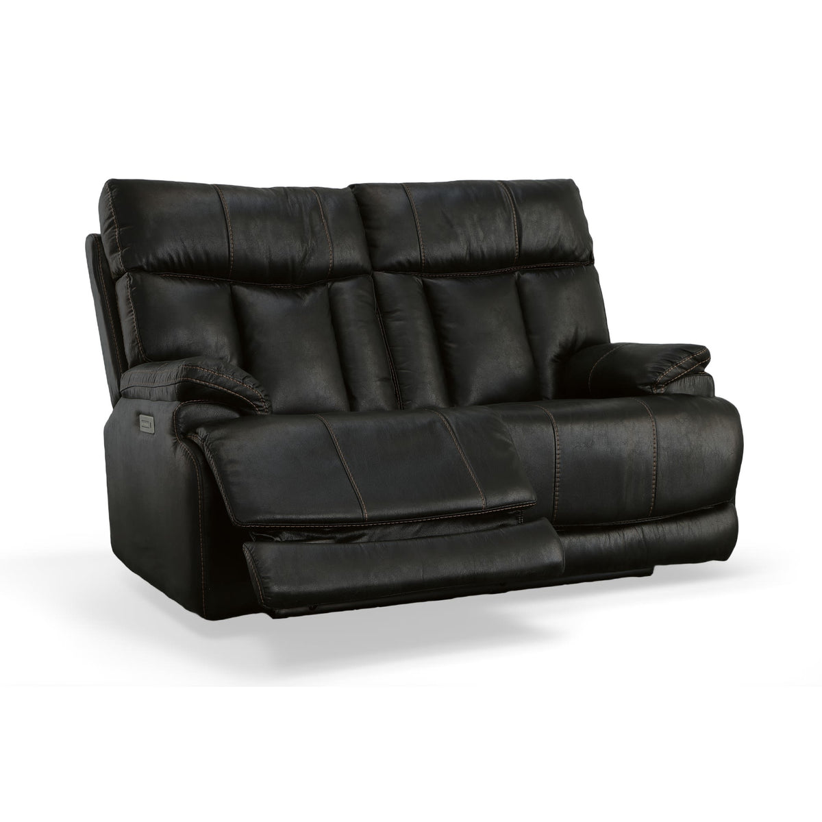 Flexsteel Clive Power Reclining Loveseat with Power Headrests & Lumbar