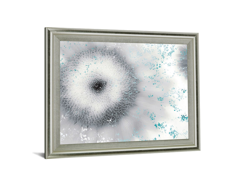 Frosted Petal Burst - 28" x 34" Framed Wall Art - Gray