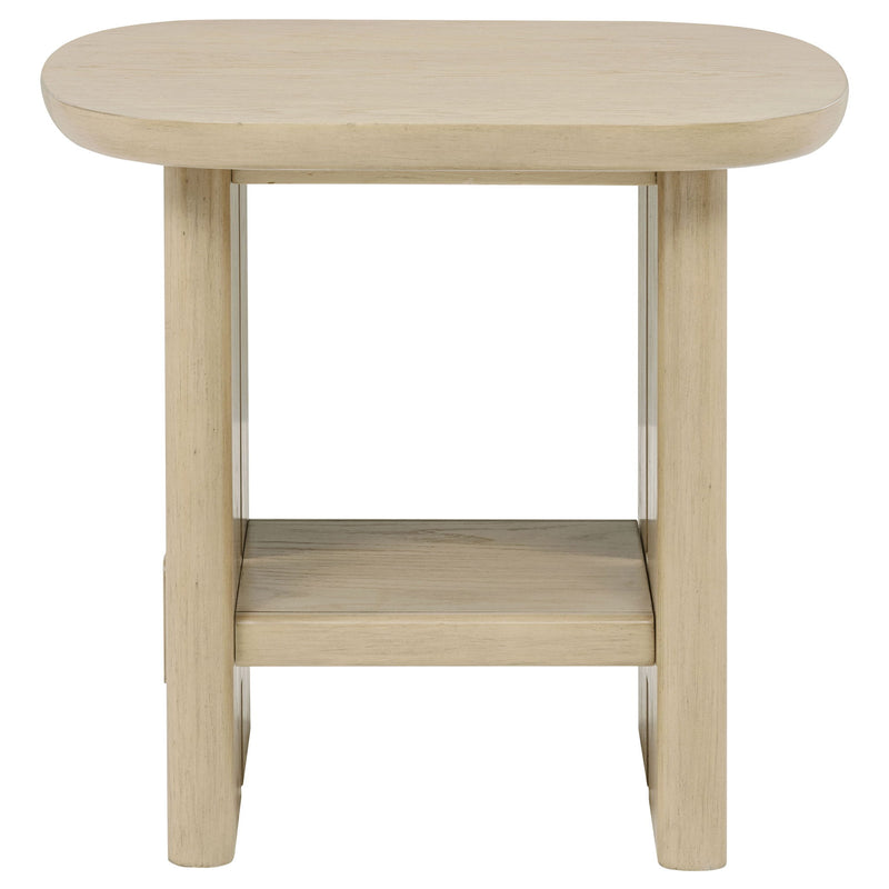 Kailani 2-piece Coastal Coffee and End Table Set Beige Oak