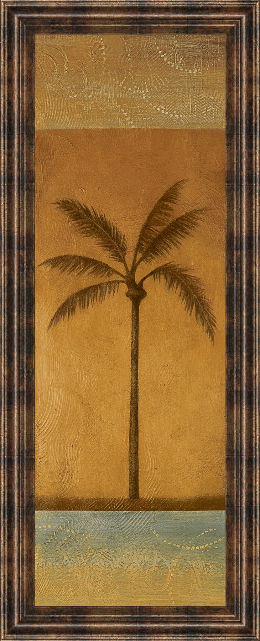 Golden Palm I By Jordan Grey - Framed Print Wall Art - Light Brown