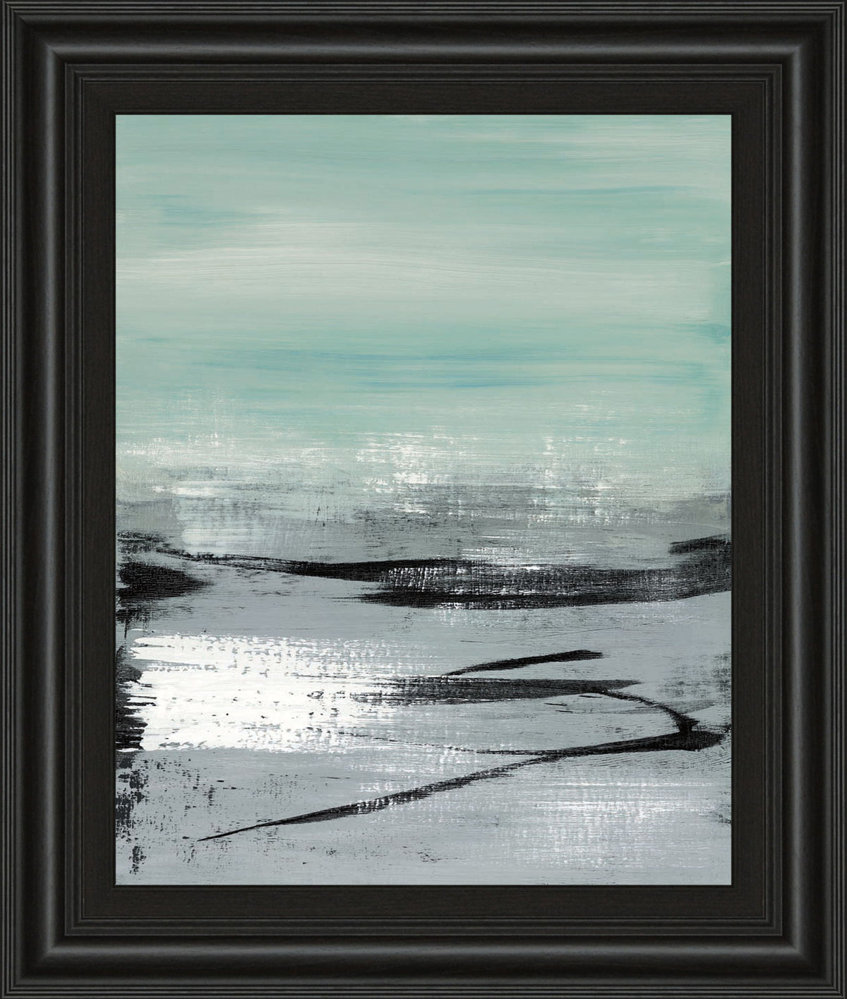 Beach Il By Heather Mcalpine - Framed Print Wall Art - Light Blue