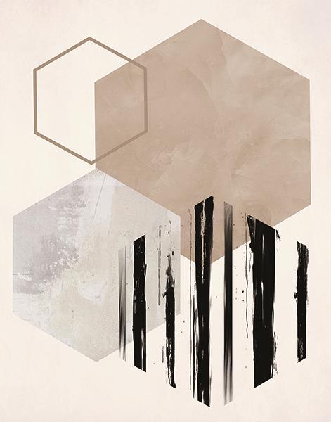 Hexagonal Display I By Daniela Santiago - Beige