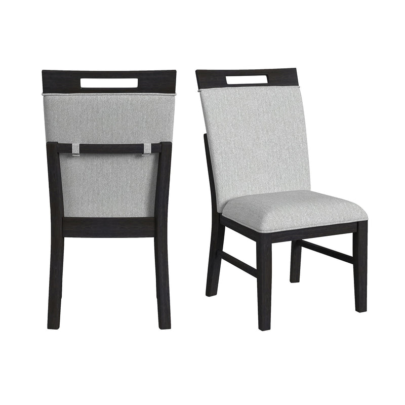 Transcend - Dining Side Chair With Fabric (Set of 2) - Charcoal And Light Gray