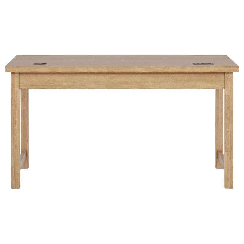 Vermes 55-inch 3-drawer Writing Desk with Power Outlet Light Ash