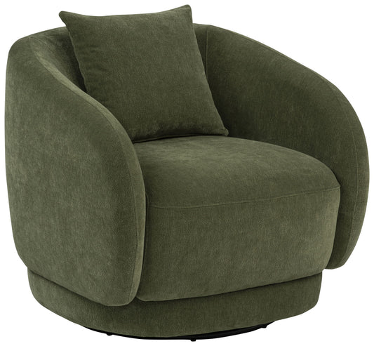Arnaud Chenille Upholstered Swivel Accent Chair Green