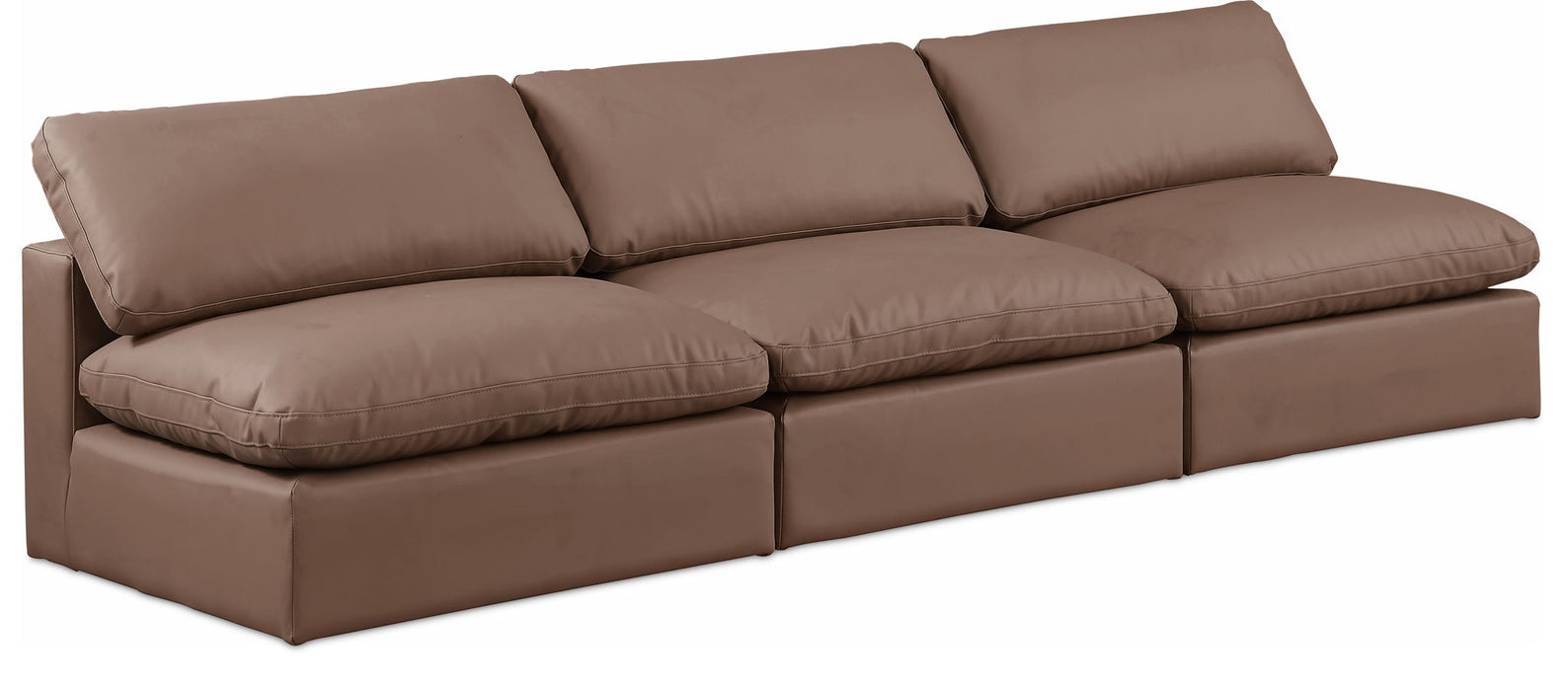 Comfy - Faux Leather Modular Armless Sofa 3 Seats