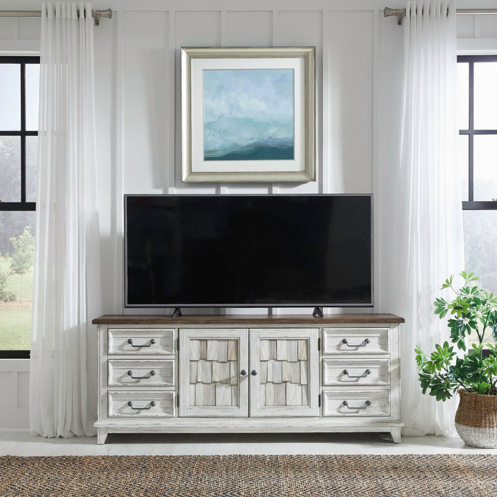 River Place - 75" Entertainment Console - White