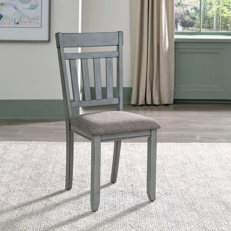Newport - Splat Back Side Chair - Smokey Gray / Carbon Gray