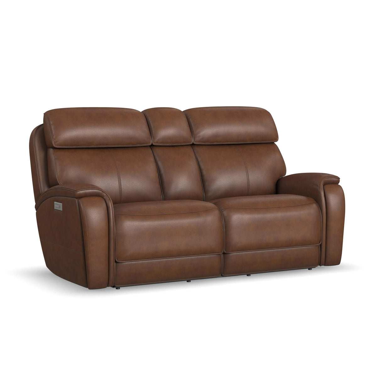 Flexsteel Walker Power Reclining Loveseat w/ Console, Power Headrest & Lumbar