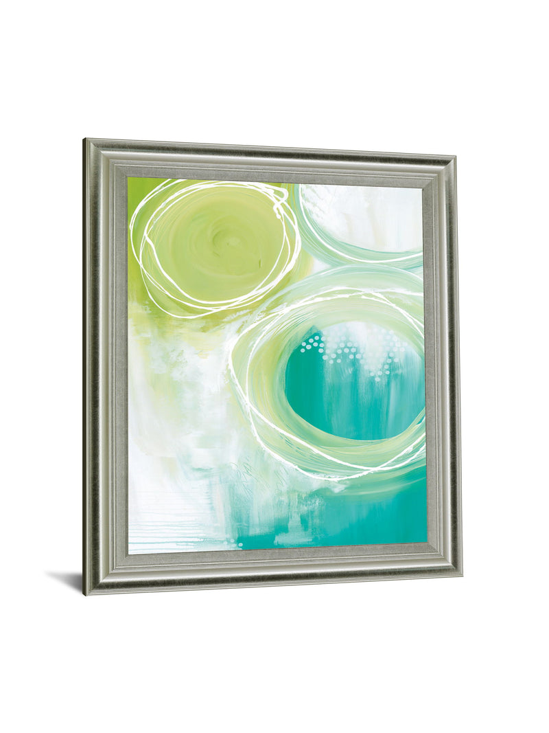 Verdant Orbit - 28" x 34" Framed Wall Art - Light Blue