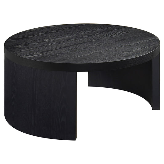 Sweeney 39-inch Round Wood Occasional Cocktail Coffee Table Black