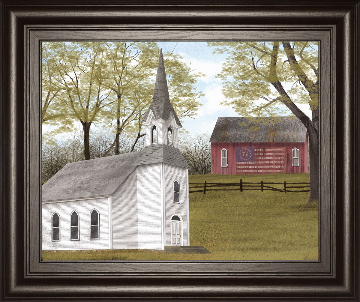 Faith And Freedom By Billy Jacobs - Framed Print Wall Art - Light Brown