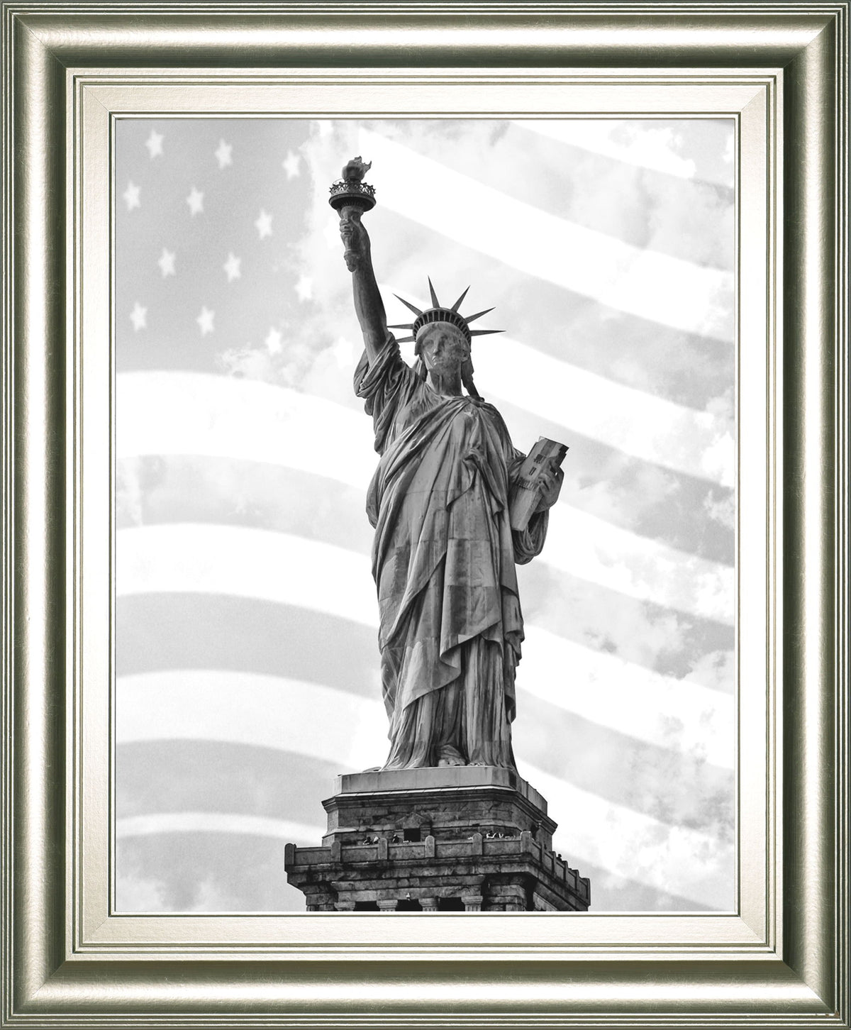Liberty Flag By Roffman, R. - Framed Print Wall Art - Gray
