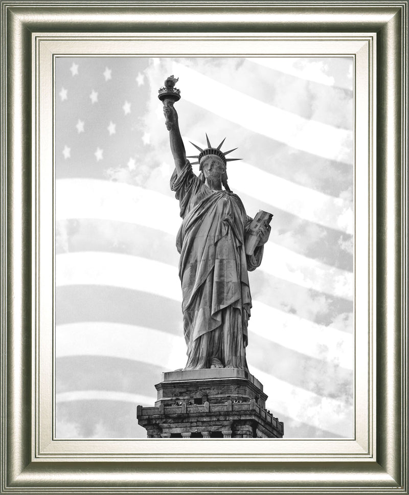 Liberty Flag By Roffman, R. - Framed Print Wall Art - Gray