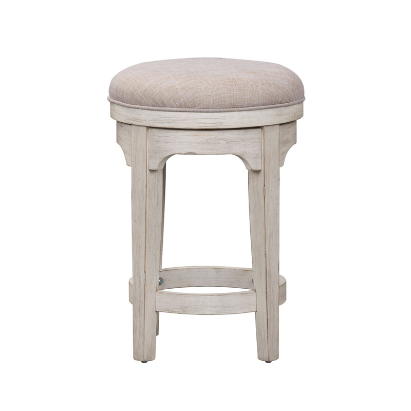 Farmhouse Reimagined - Console Swivel Stool - Antique White / Chestnut Tops