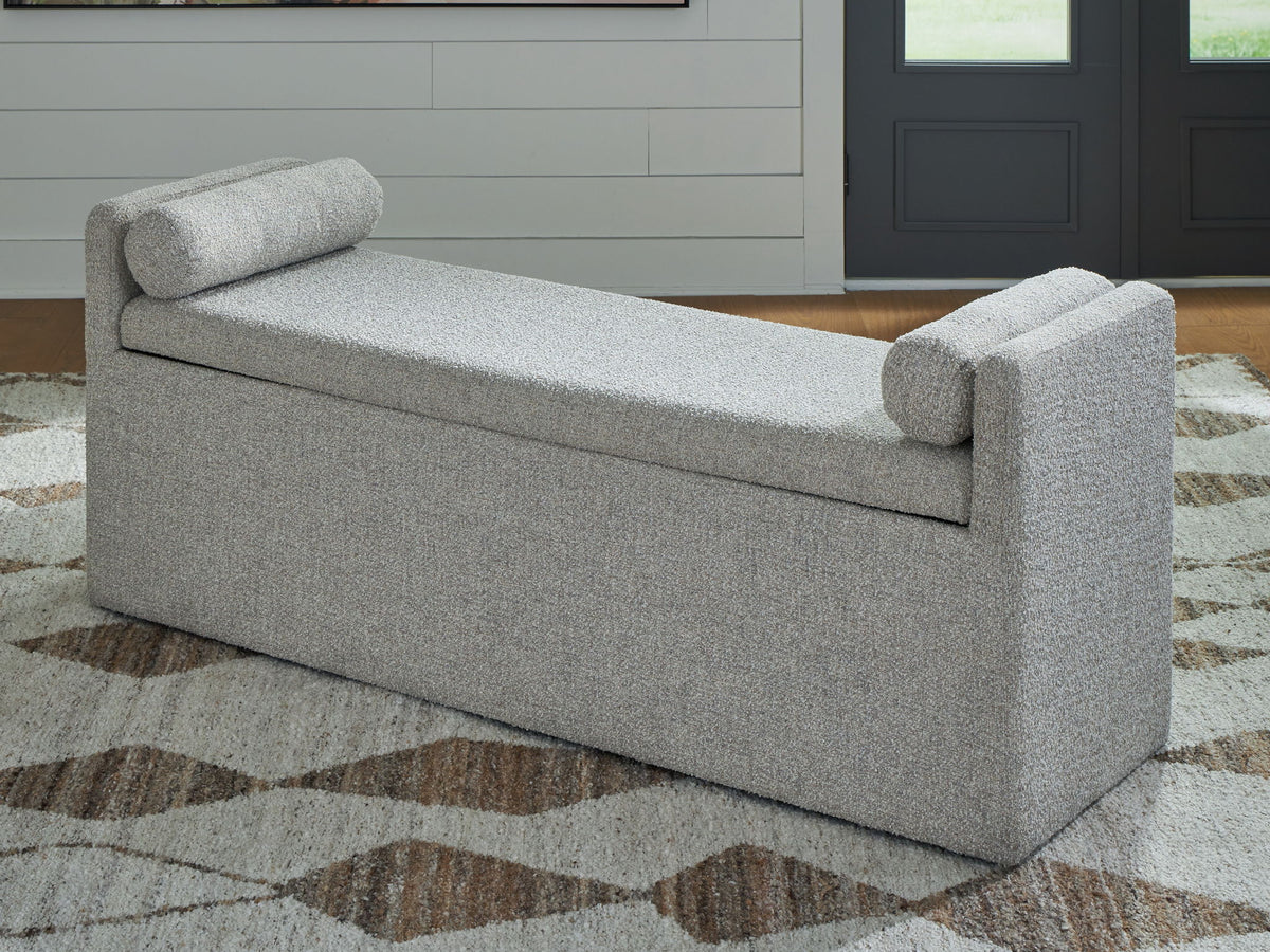 Galliden - Large Upholstered Dining Room Bench - Beige