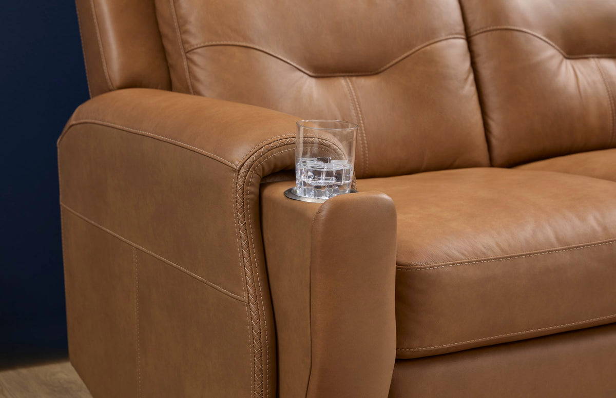Flexsteel Felix Power Reclining Sofa with Power Headrest, Lumbar, Heat & Massage