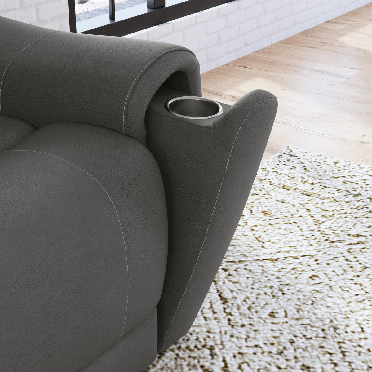 Flexsteel Carter Power Reclining Loveseat with Power Headrests & Lumbar