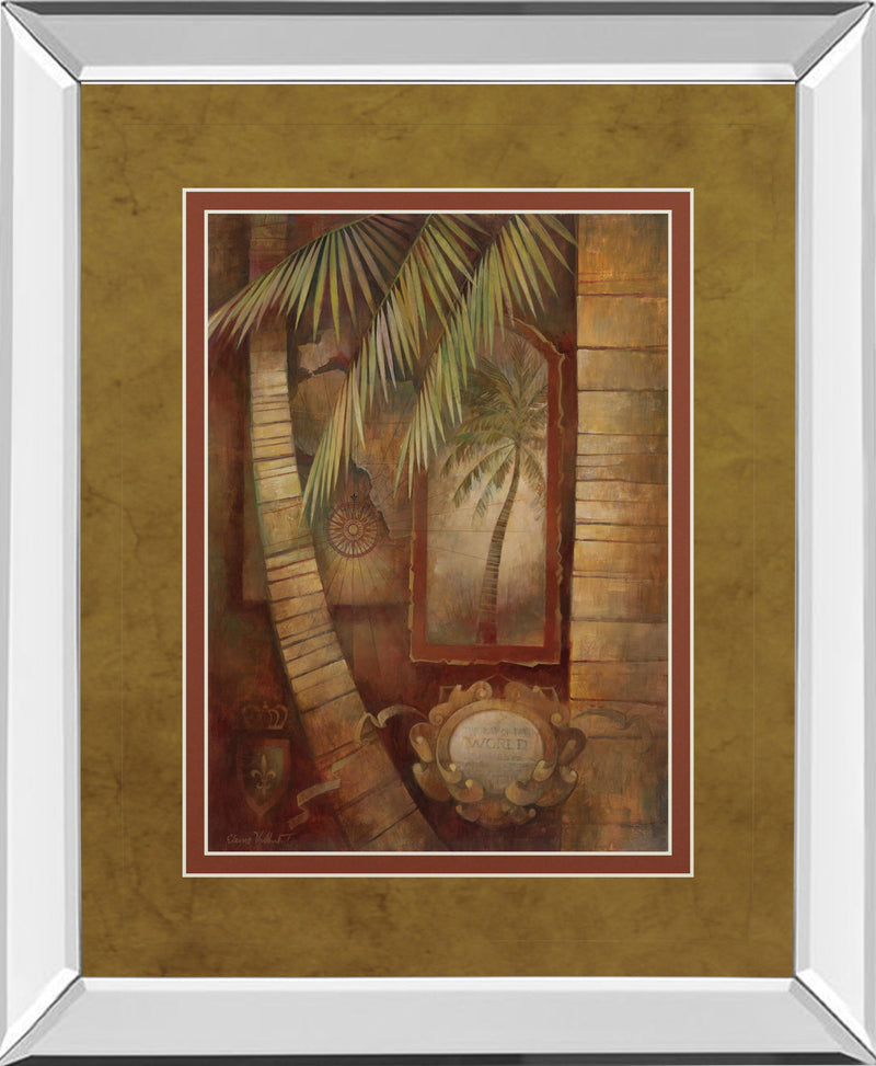 Global Winds Il By Eliane Volherbst-Lane - Mirror Framed Print Wall Art - Light Brown