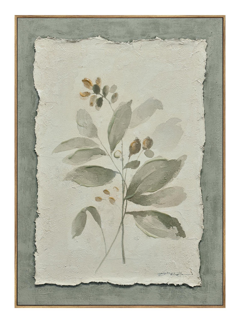 Muted Herb Study - 20" x 28" Framed Wall Art - Green