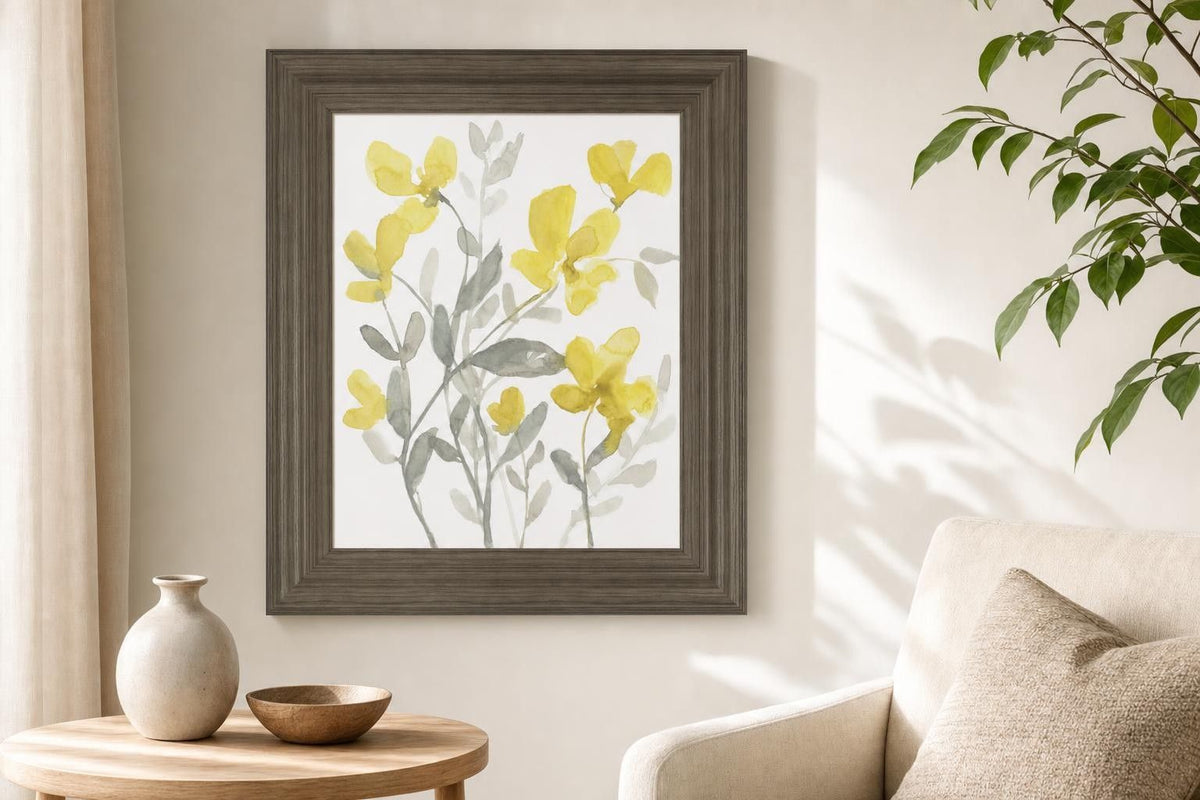 22x26 Yellow & Grey Garden II By Jennifer Goldberger - Yellow